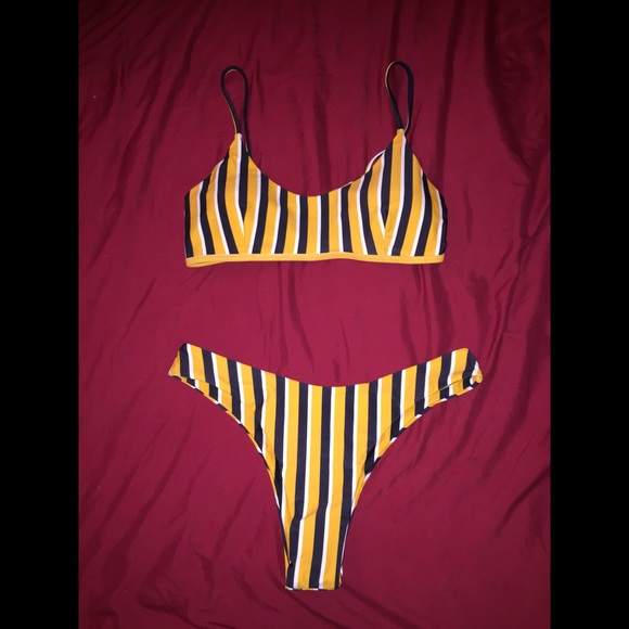 vertical striped bikini
